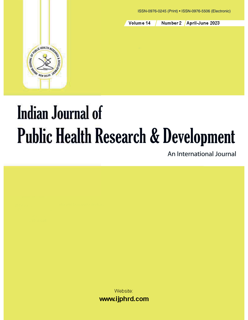 					View Vol. 14 No. 2 (2023): Indian Journal of Public Health Research & Development
				