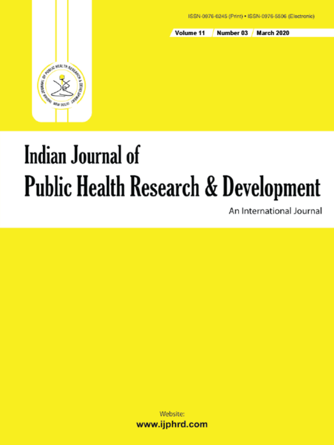					View Vol. 11 No. 3 (2020): Indian Journal of Public Health Research & Development
				