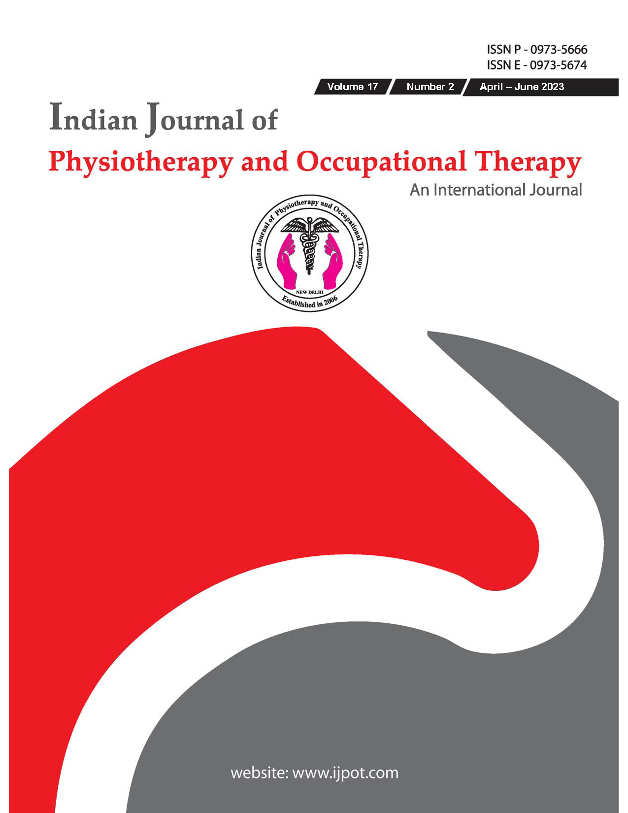 					View Vol. 17 No. 2 (2023):  Indian Journal of Physiotherapy & Occupational Therapy
				