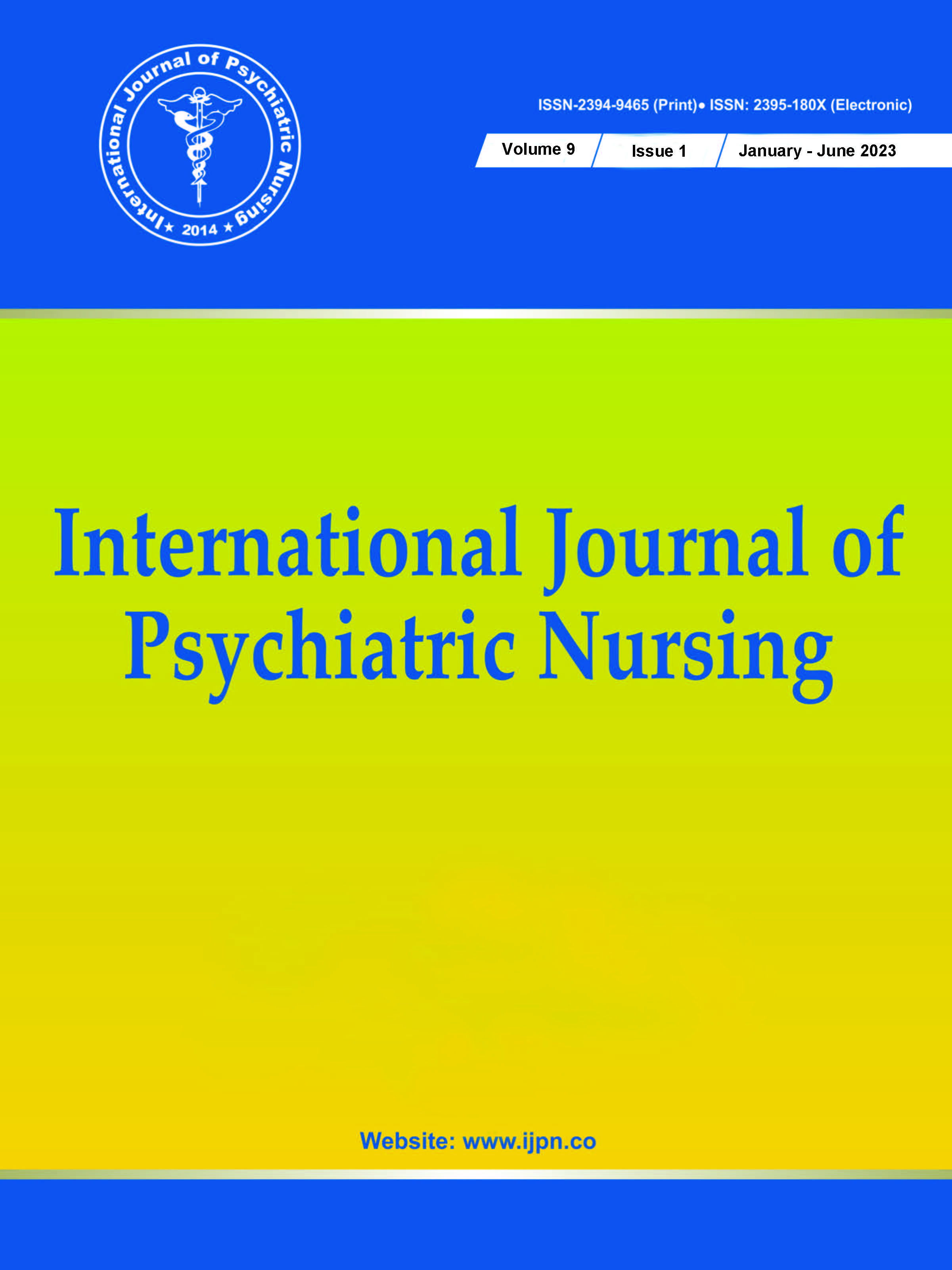 					View Vol. 9 No. 1 (2023): International Journal of Psychiatric Nursing
				